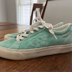 Suede Sneakers size 37-38 in sea foam green
